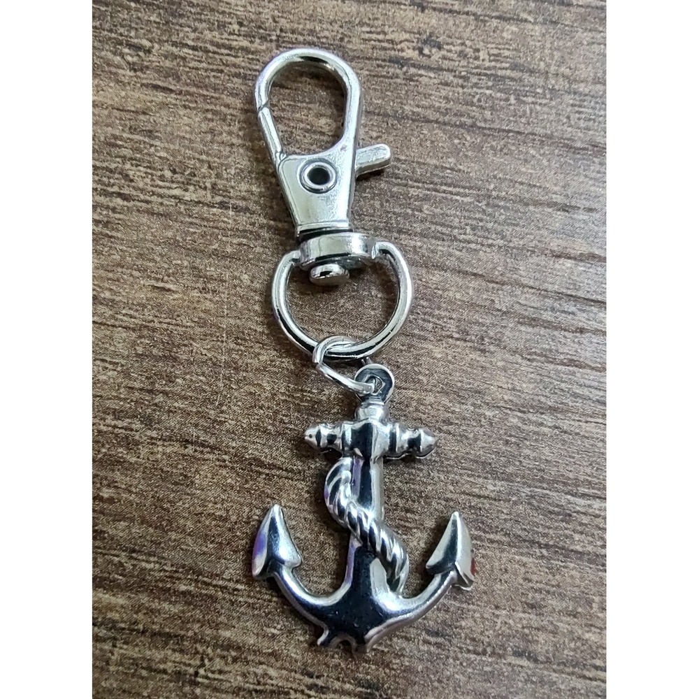 Anchor Nautical Clip Charm Backpack Purse Bag Chrome Lobster Claw Closure Z32